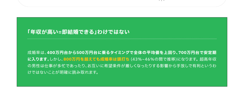 高収入＝即結婚は幻想か